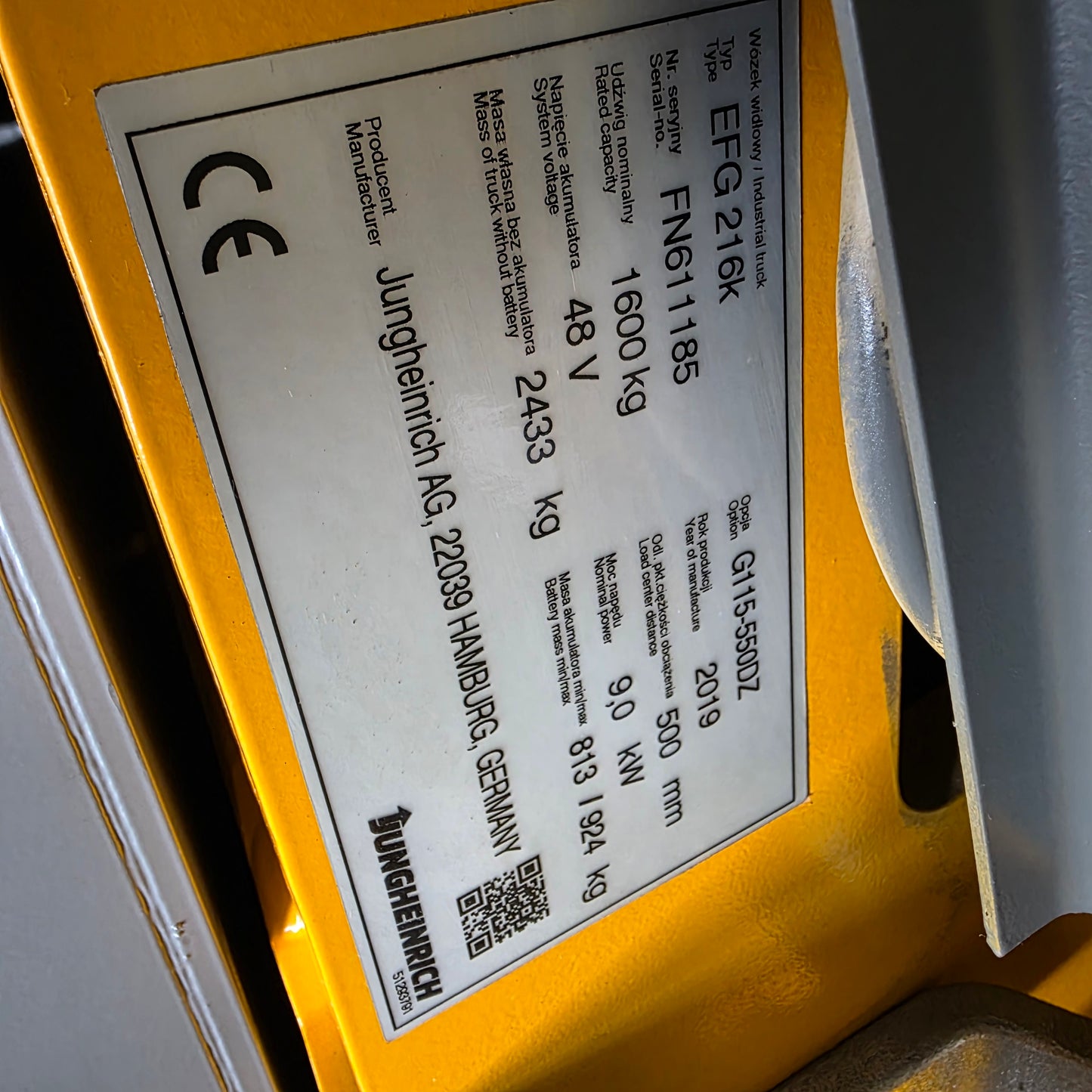 Jungheinrich EFG 216K - Litio - Anno: 2019 - Carrello Elevatore Frontale