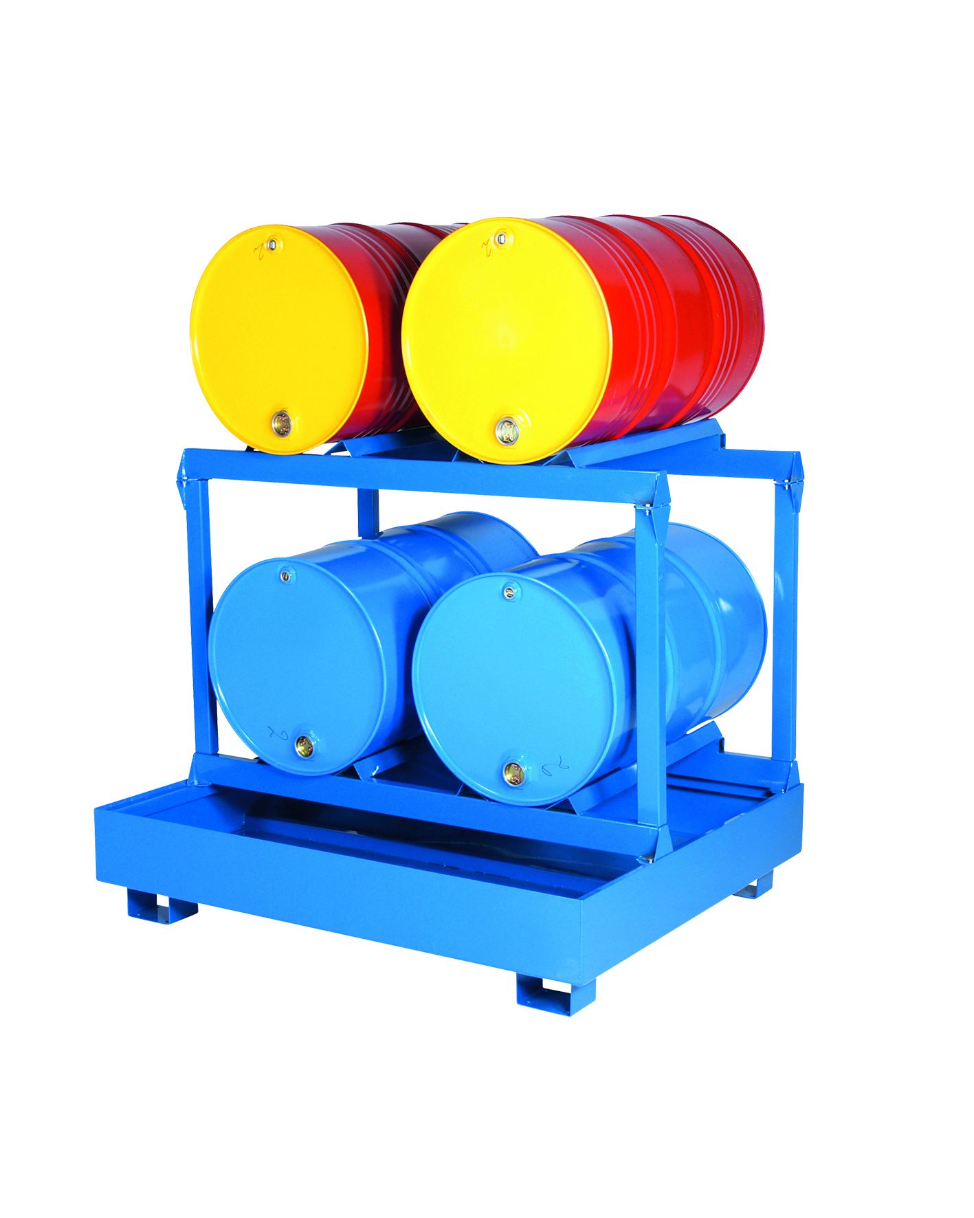 Pallet di Ritenzione per Fusti Sdraiati da 1 a 4 Barili