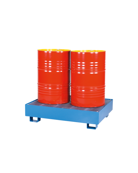 Pallet di ritenzione per Fusti - Capacità: 2 Barili/Fusti