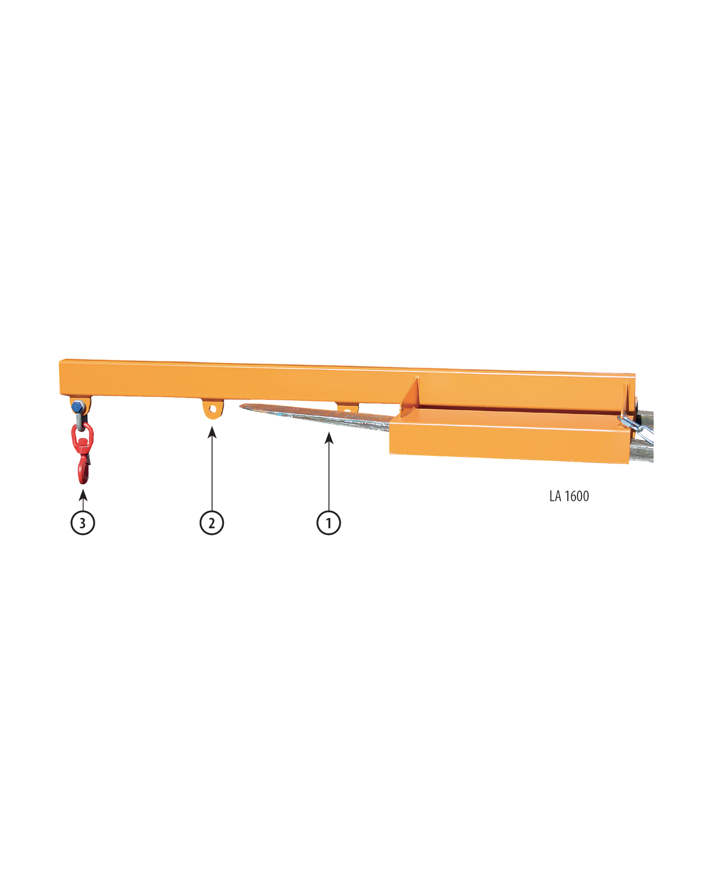 Braccio Gru di Carico per forche muletto LA 1600mm - 2500kg