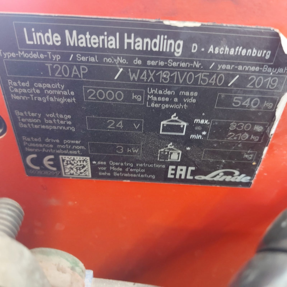 Linde T20 AP usato 2019 - transpallet elettrico con pedana - foto 4