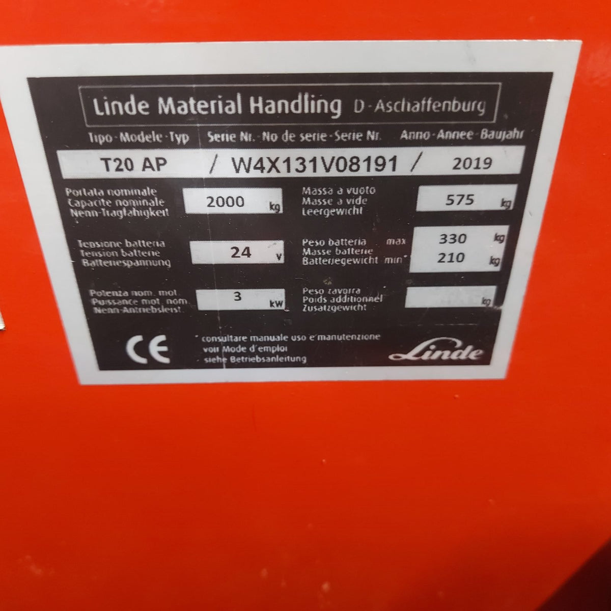 Linde T20 AP forche 1.600 mm usato 2019 - transpallet elettrico con pedana - foto 4