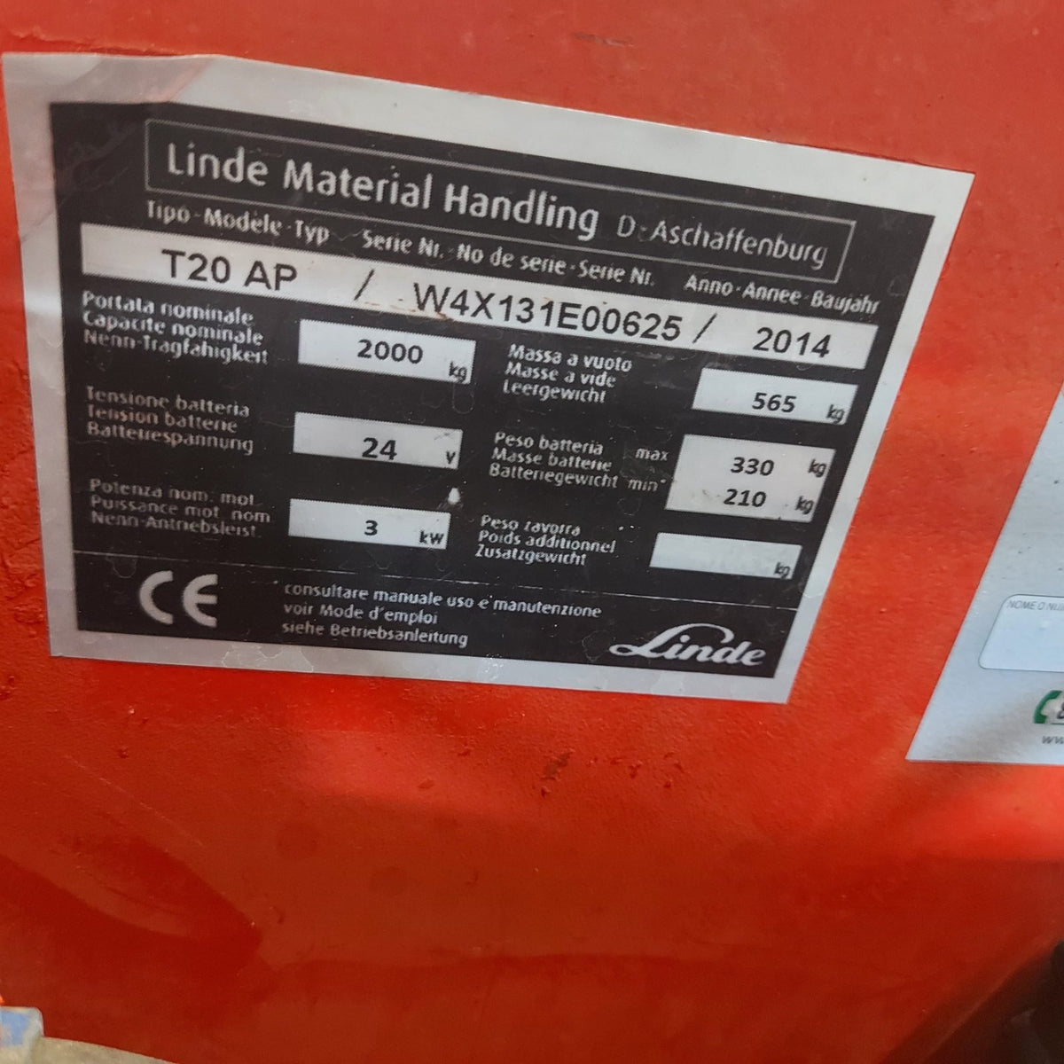 Linde T20 AP usato 2014 - transpallet elettrico con pedana - foto 5