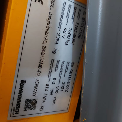 Jungheinrich EFG 216k usato 2021 - carrello elevatore elettrico - foto 9