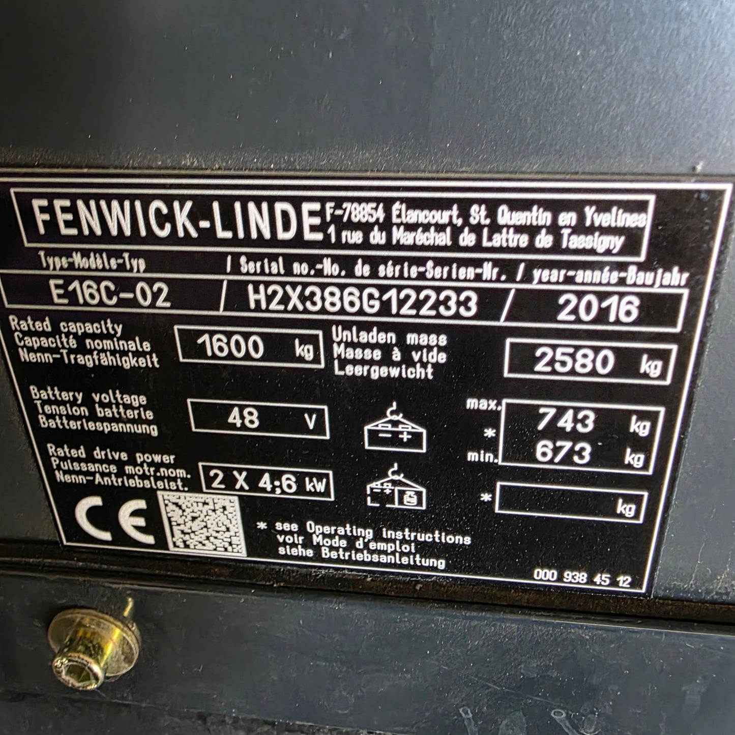 Linde E16c - Anno: 2016 - Carrello Elevatore Frontale