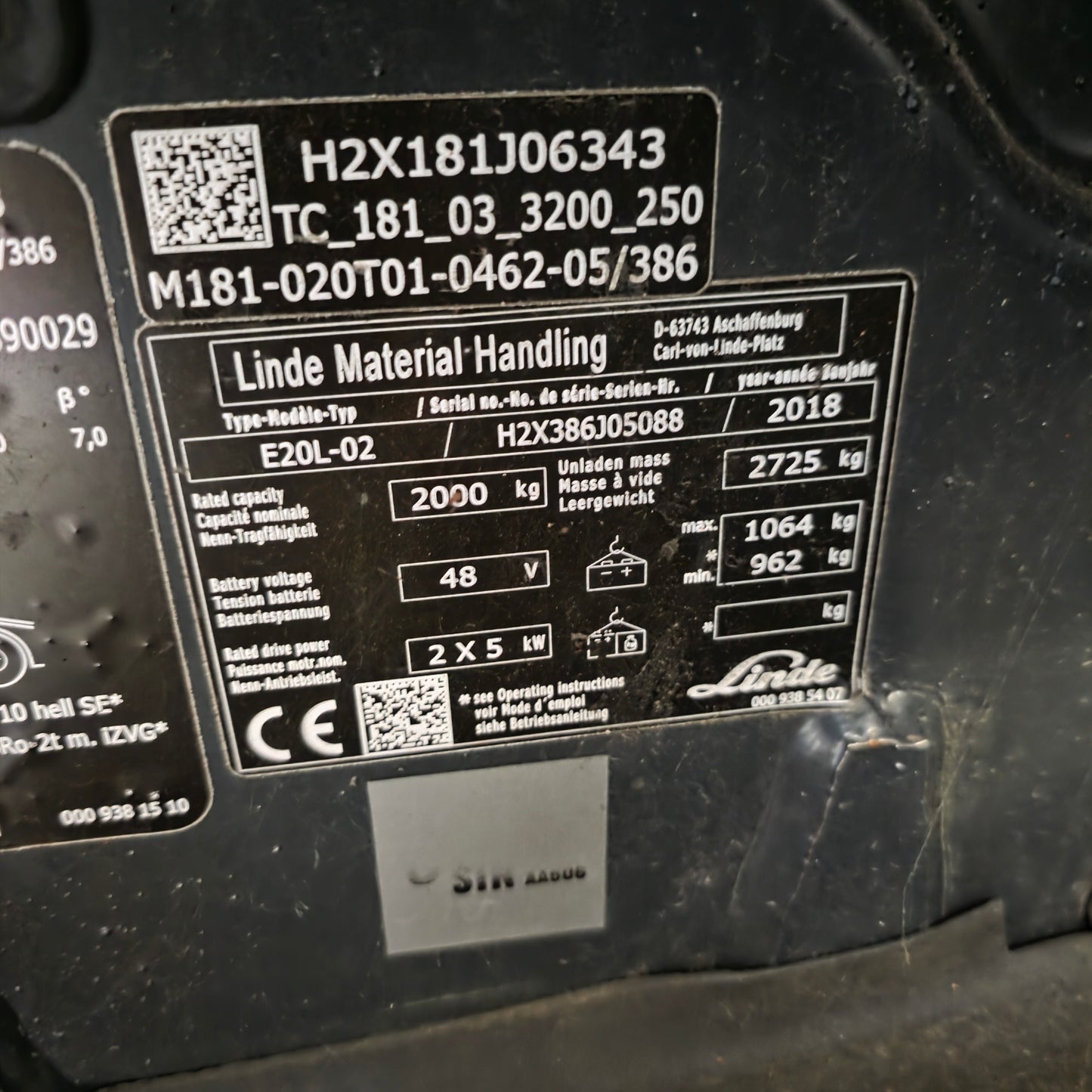 Linde E20L-02 - Anno: 2018 - Carrello Elevatore Frontale