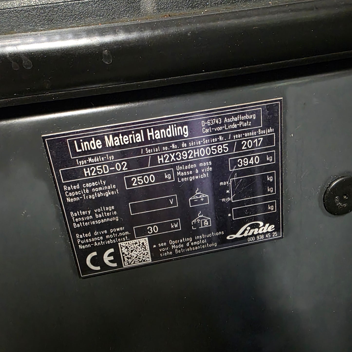 Linde H25D-02 - Anno: 2017 -  Carrello Elevatore Frontale